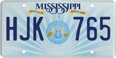MS license plate HJK765
