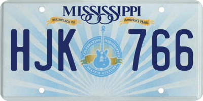 MS license plate HJK766