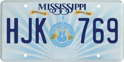 MS license plate HJK769