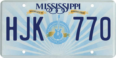 MS license plate HJK770