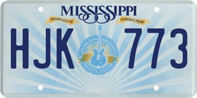 MS license plate HJK773