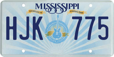 MS license plate HJK775