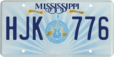 MS license plate HJK776