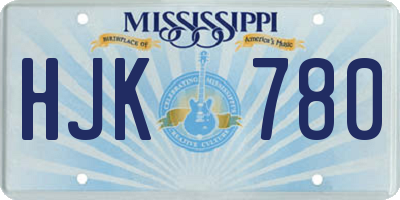 MS license plate HJK780