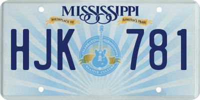 MS license plate HJK781