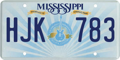 MS license plate HJK783