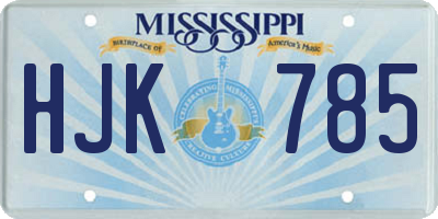 MS license plate HJK785