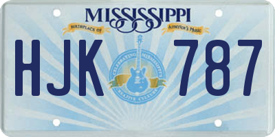 MS license plate HJK787