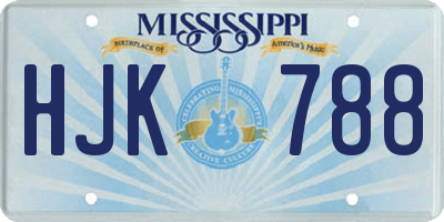 MS license plate HJK788