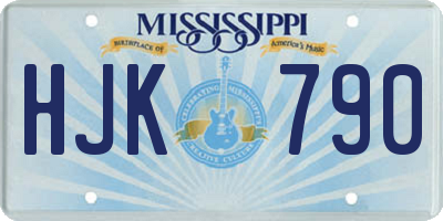 MS license plate HJK790