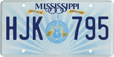 MS license plate HJK795
