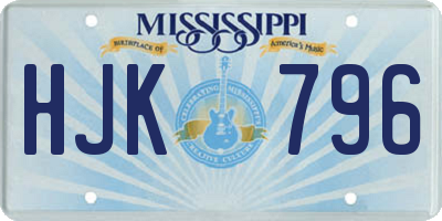 MS license plate HJK796