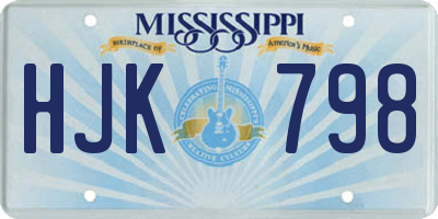 MS license plate HJK798
