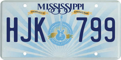 MS license plate HJK799