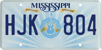 MS license plate HJK804