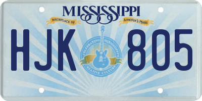 MS license plate HJK805