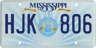 MS license plate HJK806