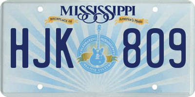 MS license plate HJK809