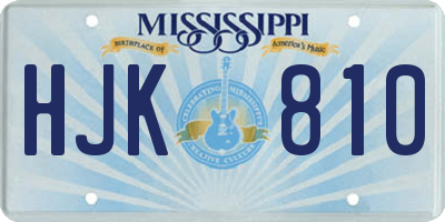 MS license plate HJK810