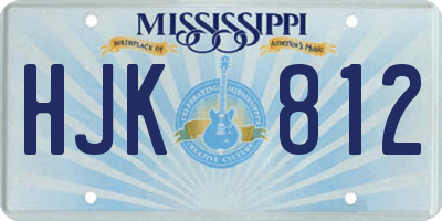 MS license plate HJK812