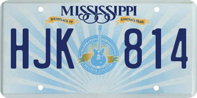 MS license plate HJK814