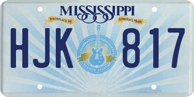 MS license plate HJK817