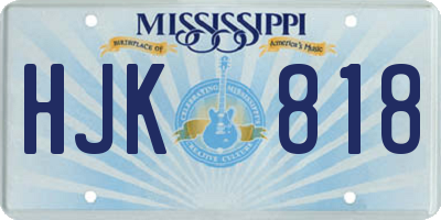 MS license plate HJK818