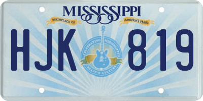 MS license plate HJK819