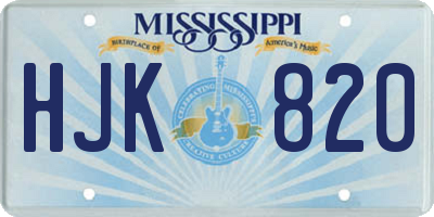 MS license plate HJK820