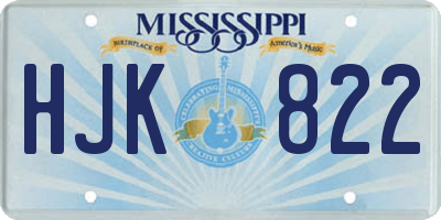 MS license plate HJK822