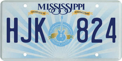 MS license plate HJK824