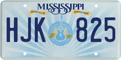 MS license plate HJK825