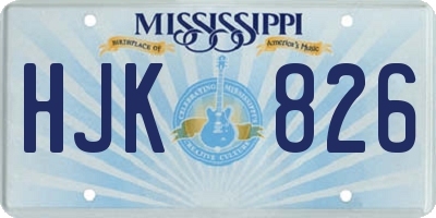 MS license plate HJK826