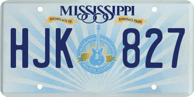 MS license plate HJK827