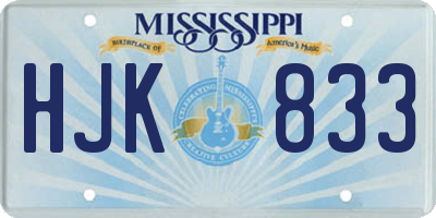 MS license plate HJK833