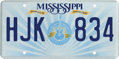 MS license plate HJK834