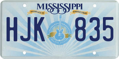 MS license plate HJK835