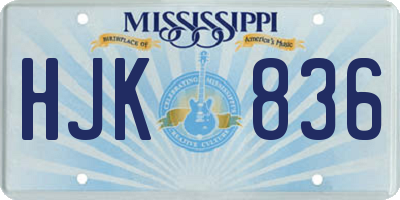 MS license plate HJK836