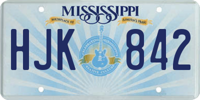 MS license plate HJK842
