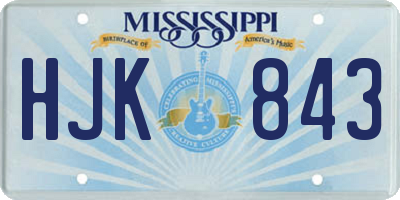 MS license plate HJK843
