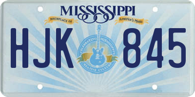 MS license plate HJK845