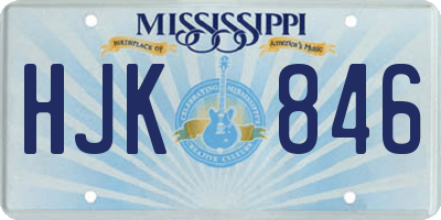 MS license plate HJK846