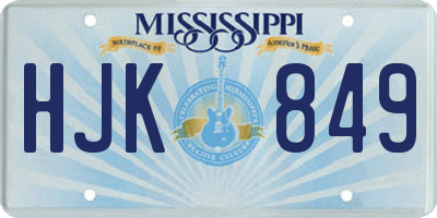 MS license plate HJK849