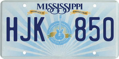 MS license plate HJK850