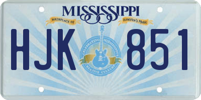 MS license plate HJK851