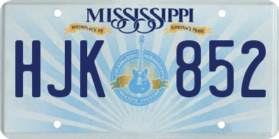 MS license plate HJK852