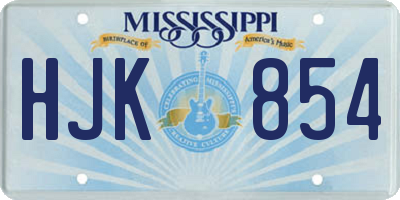 MS license plate HJK854