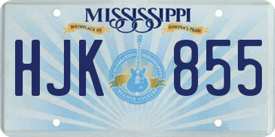 MS license plate HJK855