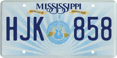 MS license plate HJK858
