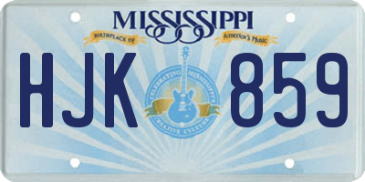 MS license plate HJK859